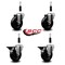 Service Caster 4'' Soft Rubber Wheel Swivel 7/8'' Expanding Stem Caster Set 2 Brakes, 4PK SCC-EX20S414-SRS-2-PLB-2-78 - alternate 5